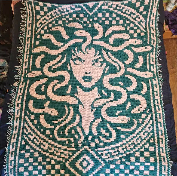 How to Crochet the Medusa Gorgon Mosaic Blanket: Complete Greek Mythology Guide