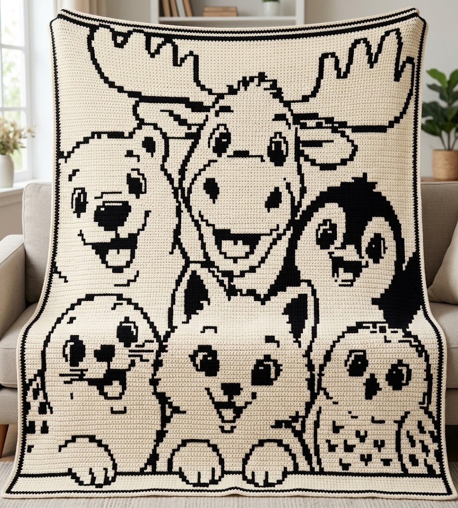 Polar Bear Nursery: Crocheting Arctic Wildlife in Mosaic