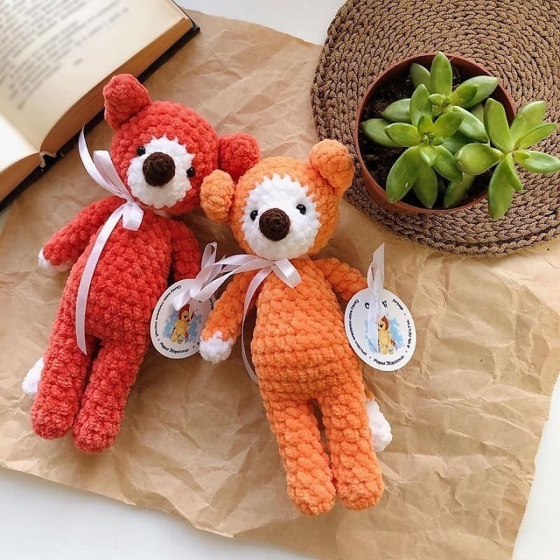 Fox made of plush yarn Plush Toy Crochet Pattern [Instant PDF] - Amigurumi Patterns PDF Pattern with Written Instructions and Chart