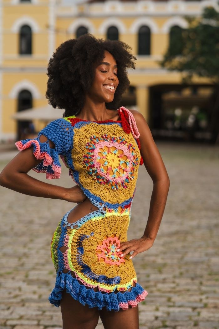 Frevo Carnival Mandala Summer Crochet Dress Pattern - Overlay Mosaic Crochet PDF Pattern with Written Instructions and Chart