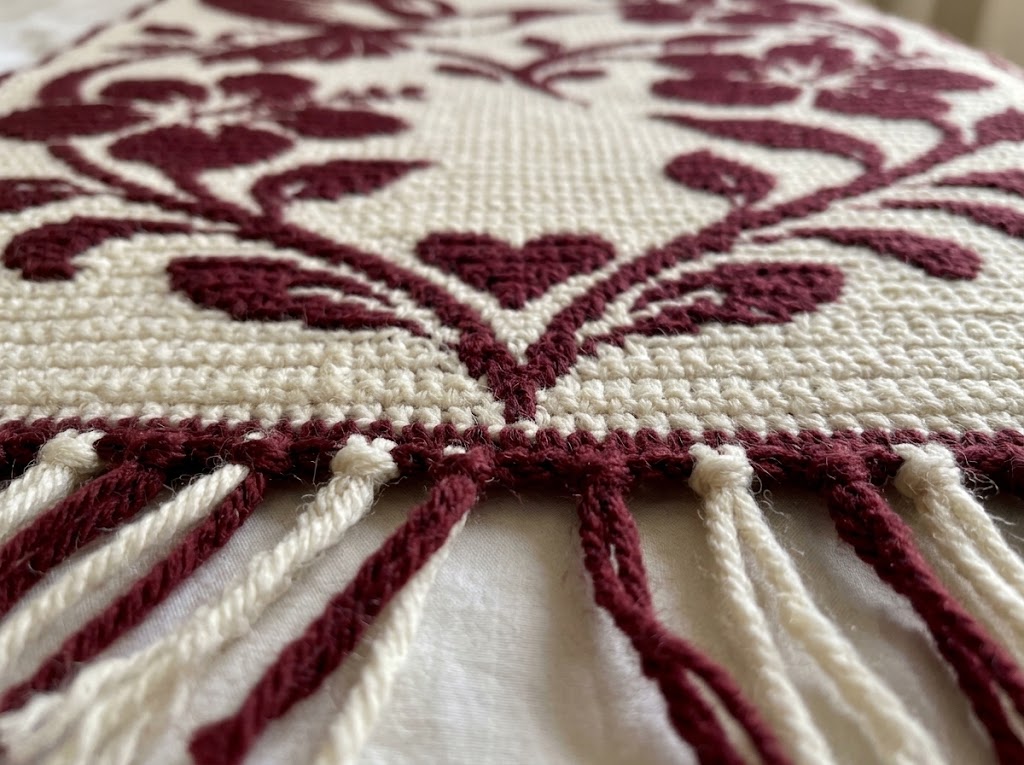 Hummingbird Heart & Wildflower Botanical Overlay Mosaic Crochet Blanket Pattern