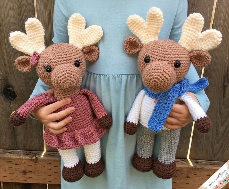 Moose Amigurumi Crochet Plush Toy Crochet Pattern [Instant PDF] - Amigurumi Patterns PDF Pattern with Written Instructions and Chart