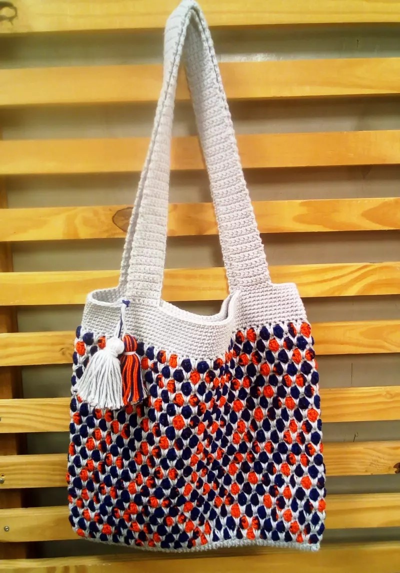 Moroccan Textured Mosaic Crochet Tote Bag Pattern