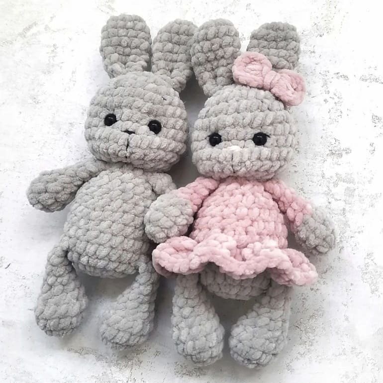 Plush Amigurumi Bunnies Plush Toy Crochet Pattern [Instant PDF] - Amigurumi Patterns PDF Pattern with Written Instructions and Chart