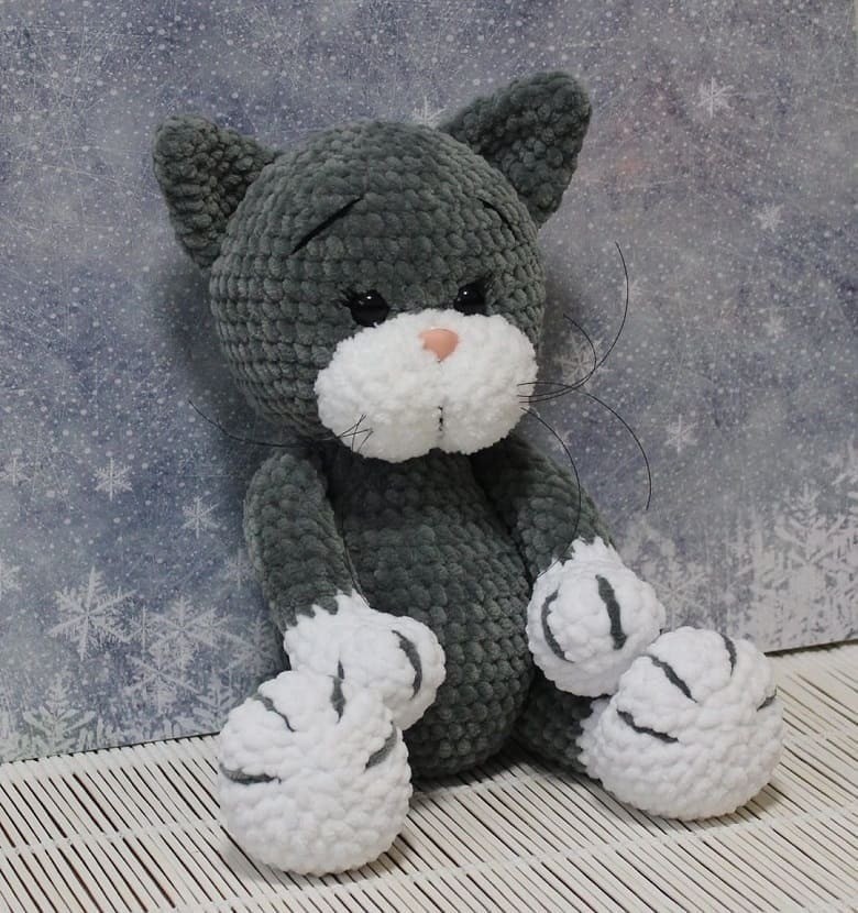 Plush Cat Tim Plush Toy Crochet Pattern [Instant PDF] - Amigurumi Patterns PDF Pattern with Written Instructions and Chart