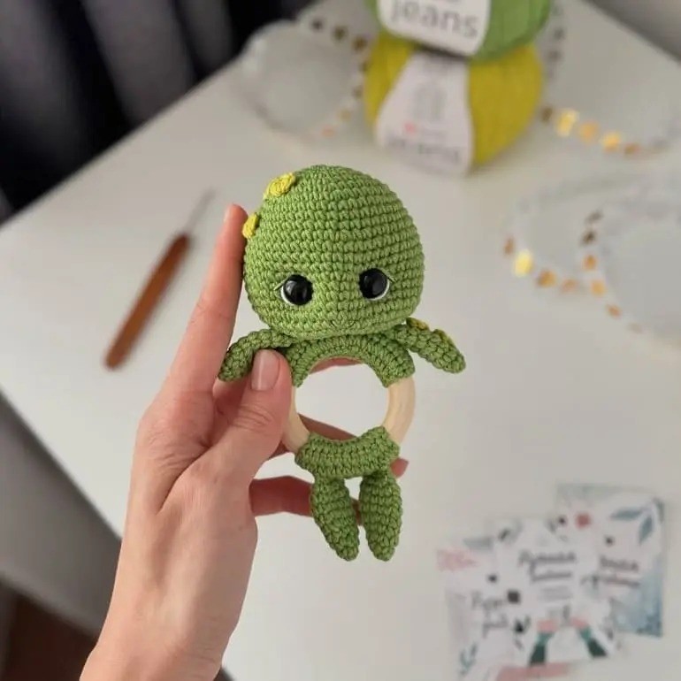 Turtle Rattle Crochet Plush Toy Crochet Pattern [Instant PDF] - Amigurumi Patterns PDF Pattern with Written Instructions and Chart