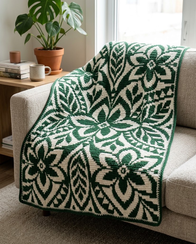 Luxury Interior Styling of Victorian Damask Tapestry Throw